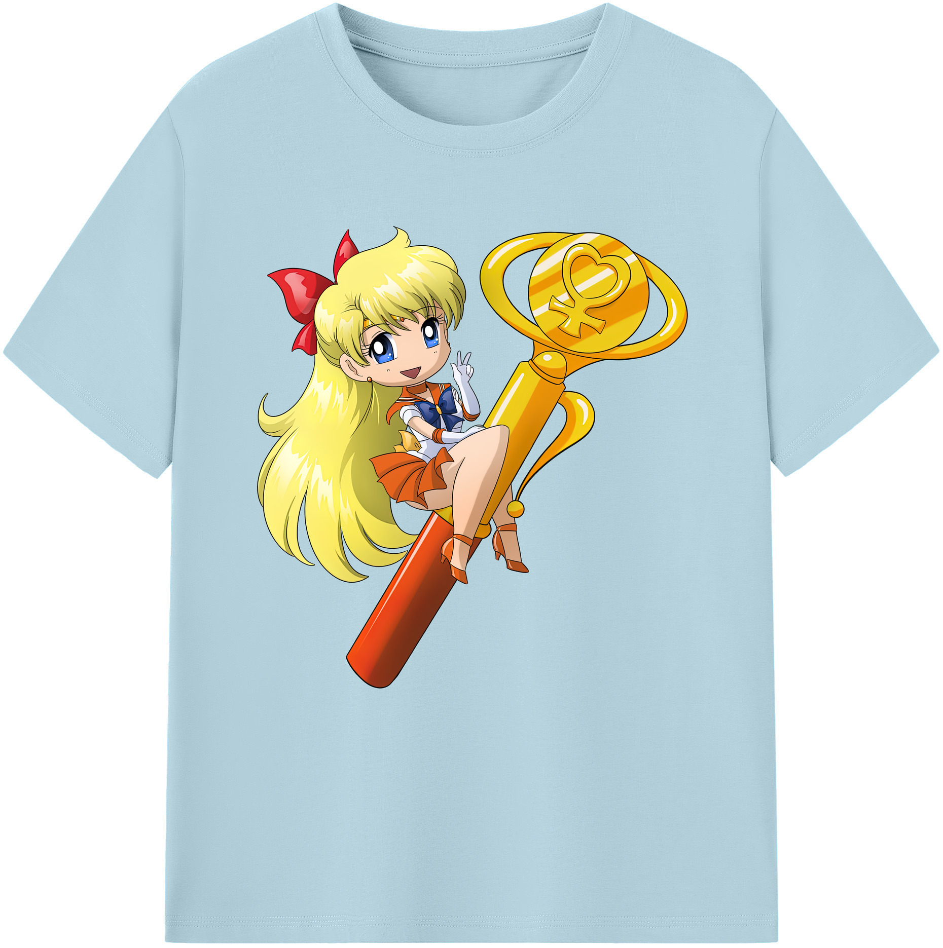（画像用） 美少女戦士セーラームーン 愛野 美奈子 あいの みなこ Sailor Moon Aino Minako 綿100％半袖Tシャツ（フロントプリント）